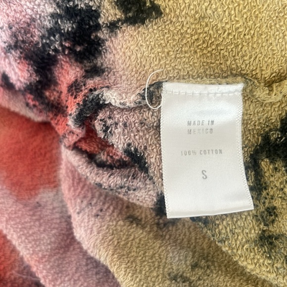 Anthropologie Let Luv Zoe Rainbow Tie Dye Cropped Crewneck Pullover Sweatshirt - Picture 7 of 7